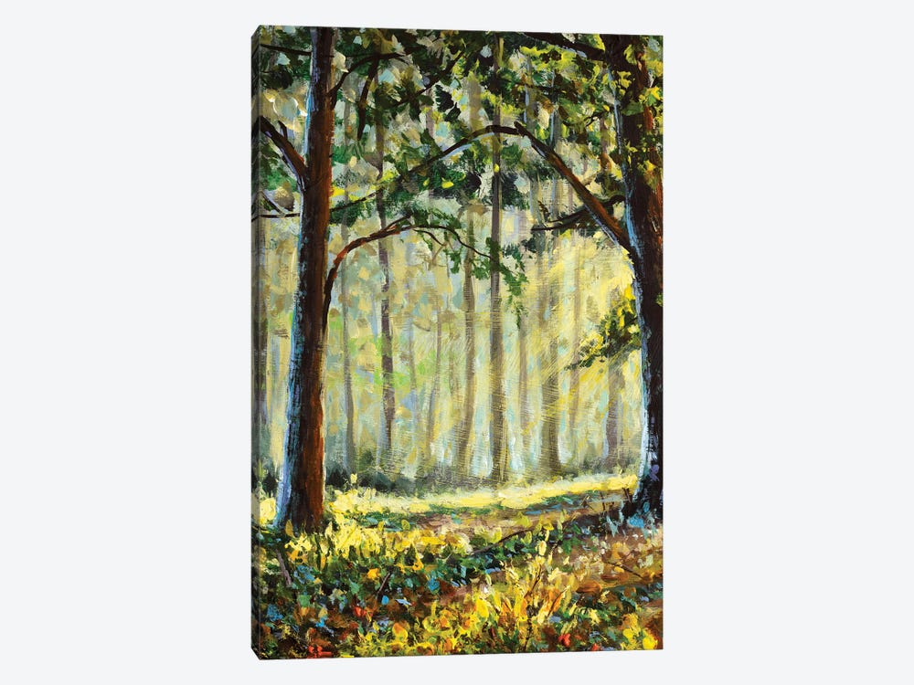 Positive Solar Painting With Sun Rays In The Forest by Valery Rybakow 1-piece Art Print