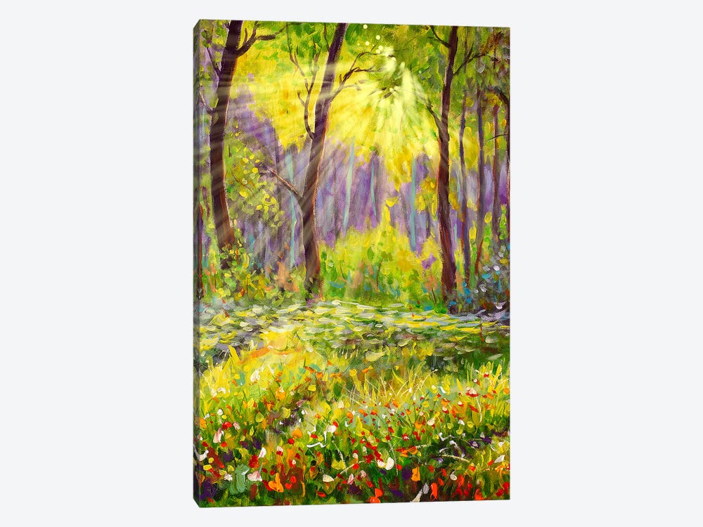 Sun In Forest Landscape by Valery Rybakow 1-piece Canvas Art Print