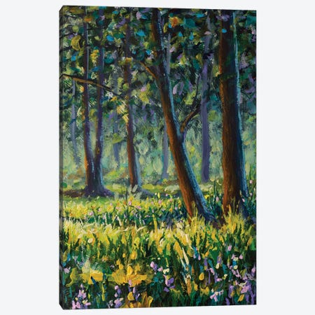 Trees In The Sunny Forest Park Canvas Print #VRY1030} by Valery Rybakow Canvas Artwork