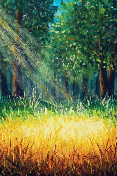 Valery Rybakow: Warm Rays Of Sun In Fairy Forest by Valery Rybakow