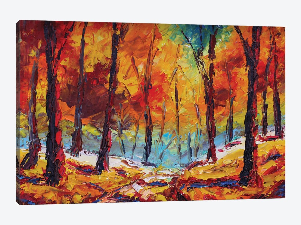 Gold Autumn In Park Alley by Valery Rybakow 1-piece Canvas Art Print