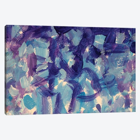 Blue Violet Brushstrokes Close-Up Canvas Print #VRY1122} by Valery Rybakow Canvas Artwork