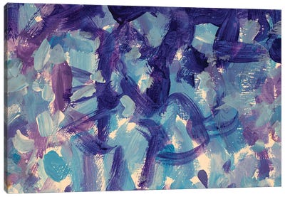 Blue Violet Brushstrokes Close-Up Canvas Art Print - Valery Rybakow
