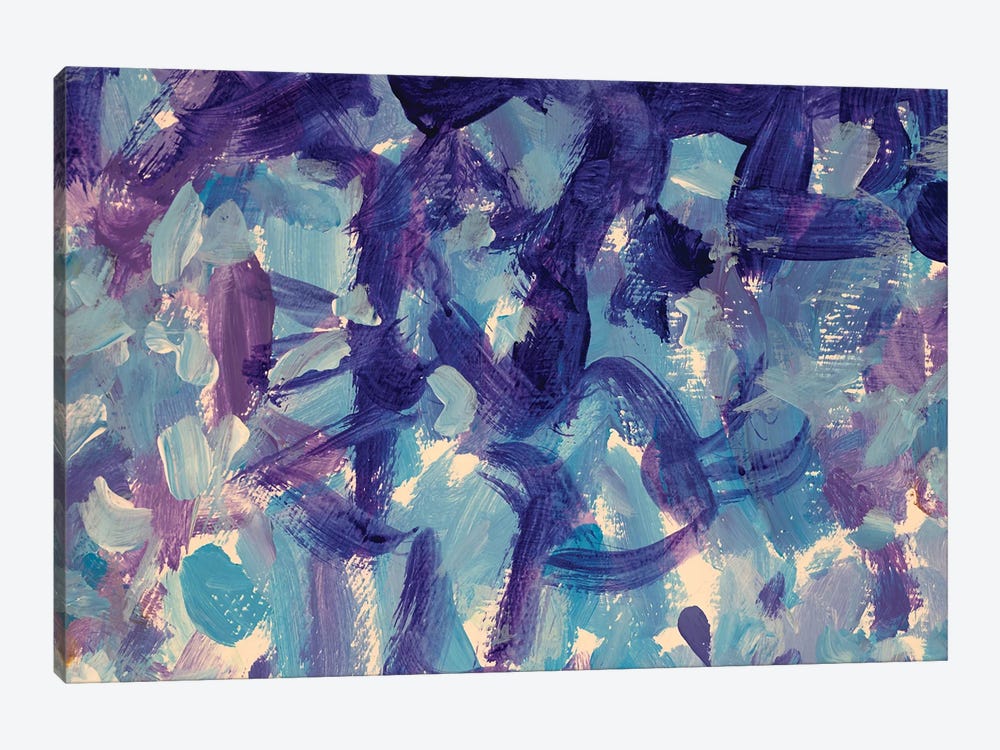 Blue Violet Brushstrokes Close-Up by Valery Rybakow 1-piece Art Print