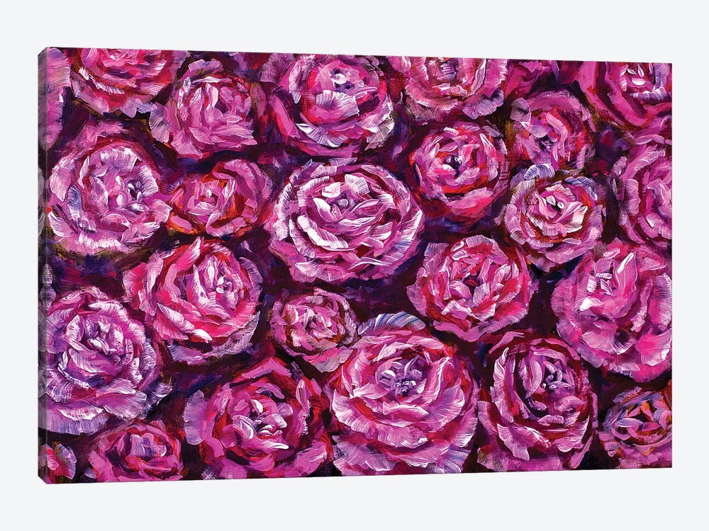 Violet Rose Flowers by Valery Rybakow 1-piece Canvas Artwork