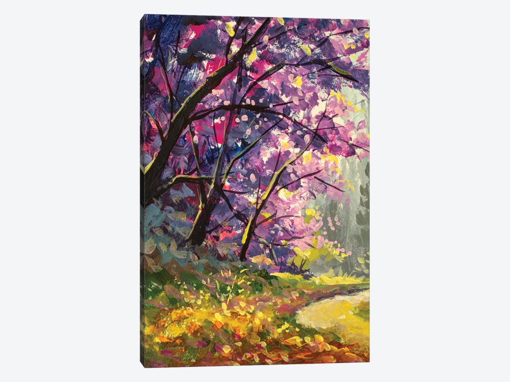 Blooming Park Painting With Acrylic. by Valery Rybakow 1-piece Canvas Art