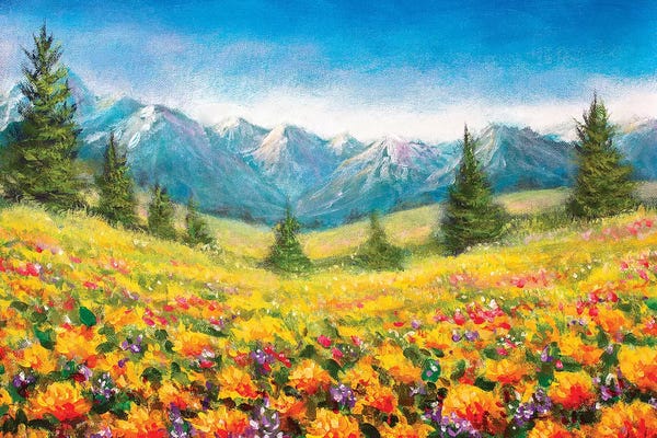 Yellow Flowers In The Mountains