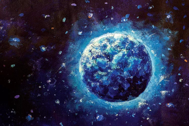 Blue Planet Earth In Space by Valery Rybakow wall art