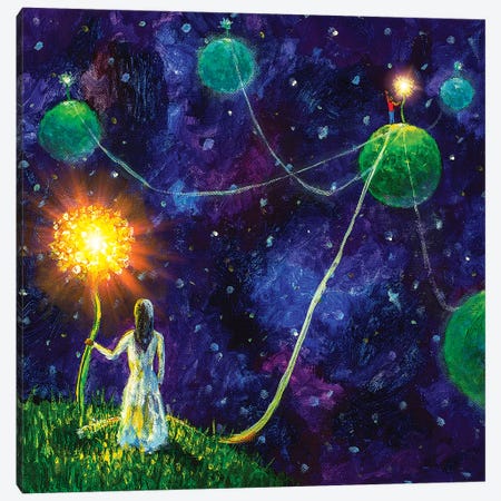 Threads Of Love. Princess And Little Prince. Canvas Print #VRY130} by Valery Rybakow Canvas Artwork