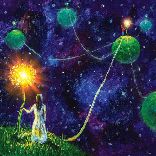Sci-Fi Planets: Threads Of Love. Princess And Little Prince. by Valery Rybakow
