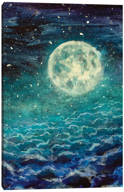 Big Moon Canvas Art Print - Artists Like Van Gogh