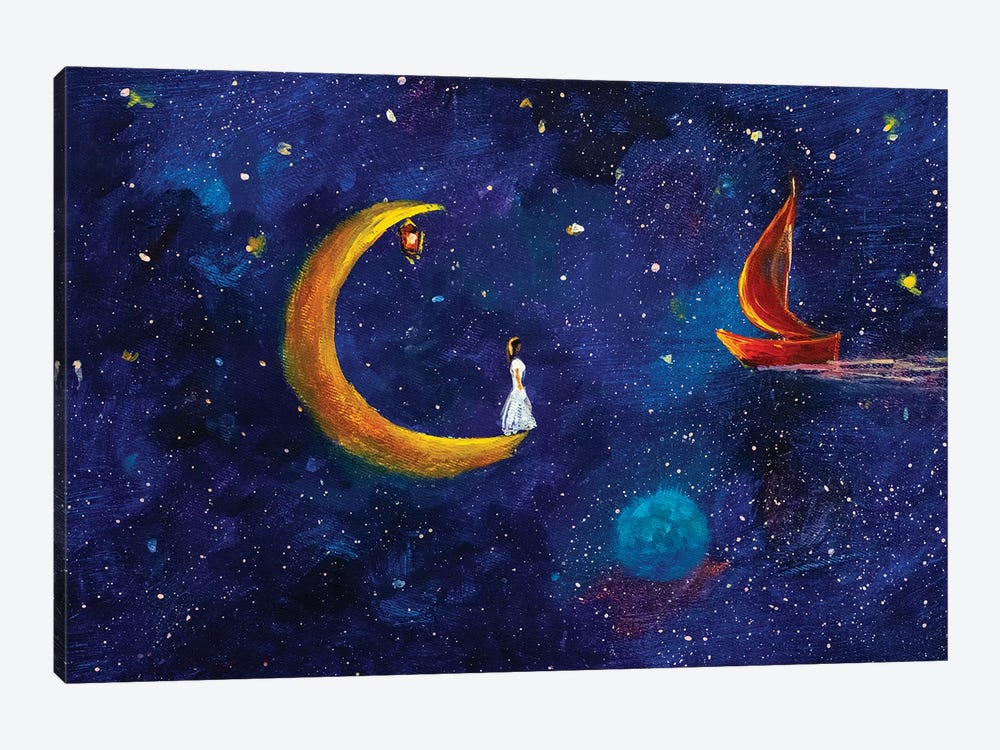 Cosmic Scarlet Sails by Valery Rybakow 1-piece Canvas Print