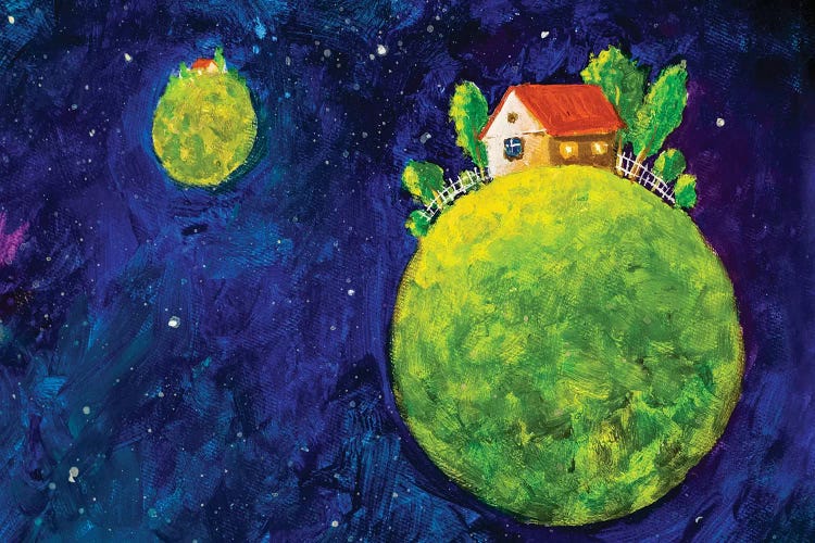 Cozy House In Space by Valery Rybakow wall art