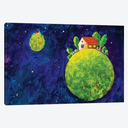 Cozy House In Space Canvas Print #VRY138} by Valery Rybakow Canvas Artwork
