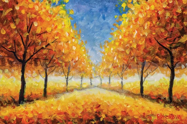 Maple Trees: Golden Autumn Park by Valery Rybakow