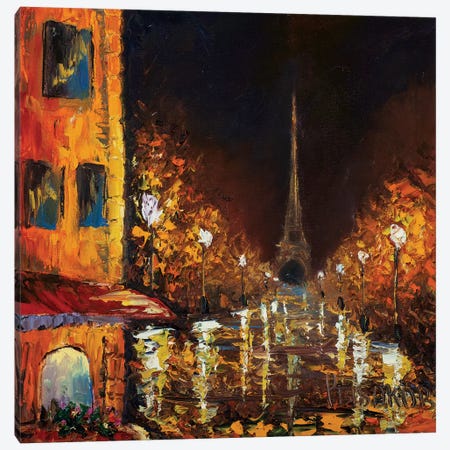 Paris By Night Canvas Print #VRY146} by Valery Rybakow Canvas Artwork