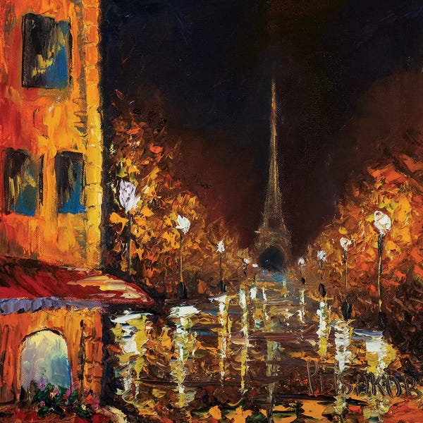 Illuminated Oil Paintings: Paris By Night by Valery Rybakow