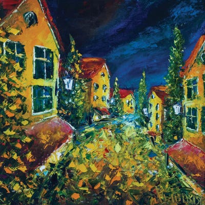 Old Night City by Valery Rybakow canvas print