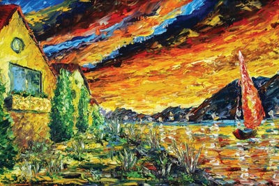 Evening Walk On A Yacht by Valery Rybakow acrylic art print