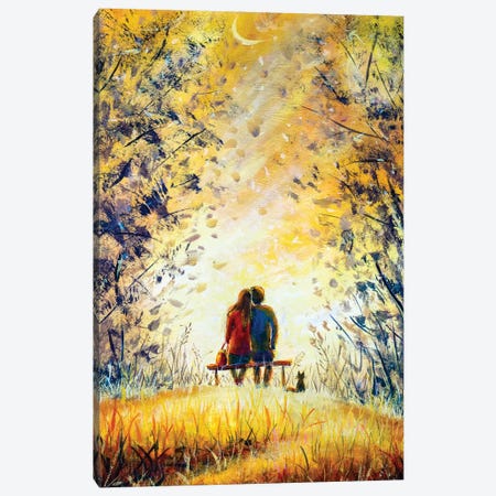 A Loving Couple And Cat  Canvas Print #VRY157} by Valery Rybakow Canvas Art Print