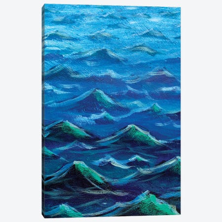 The Sea Big Waves. Blue Ocean Canvas Print #VRY165} by Valery Rybakow Canvas Artwork