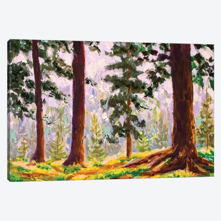 Big Trees In Summer Sunny Forest Canvas Print #VRY167} by Valery Rybakow Canvas Art
