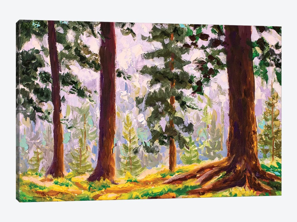 Big Trees In Summer Sunny Forest by Valery Rybakow 1-piece Canvas Art