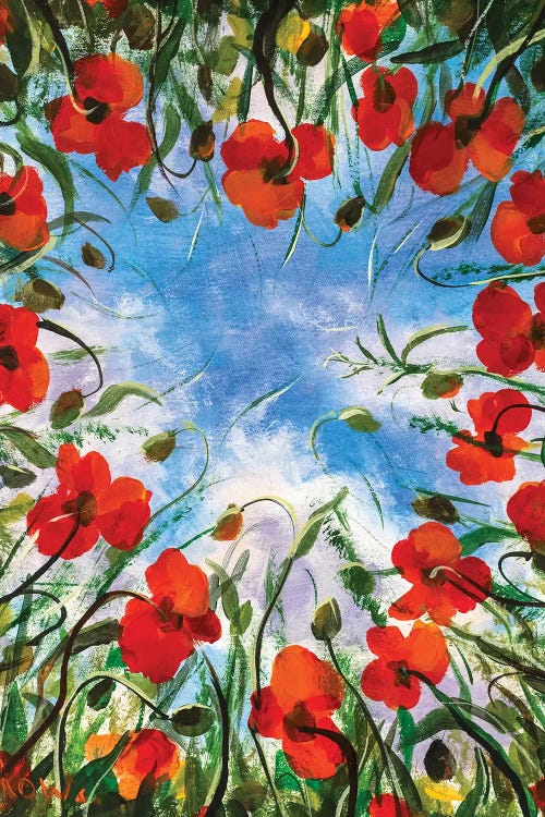 Heart Of Poppies Flowers by Valery Rybakow wall art