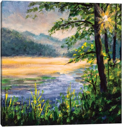 Morning On River Canvas Art Print - Valery Rybakow