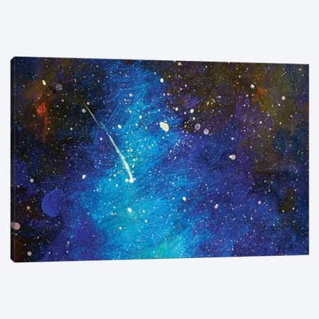 Falling Star. Beautiful Night Starry Sky Canvas Print #VRY195} by Valery Rybakow Art Print