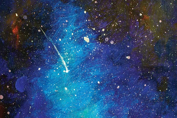 Falling Star. Beautiful Night Starry Sky