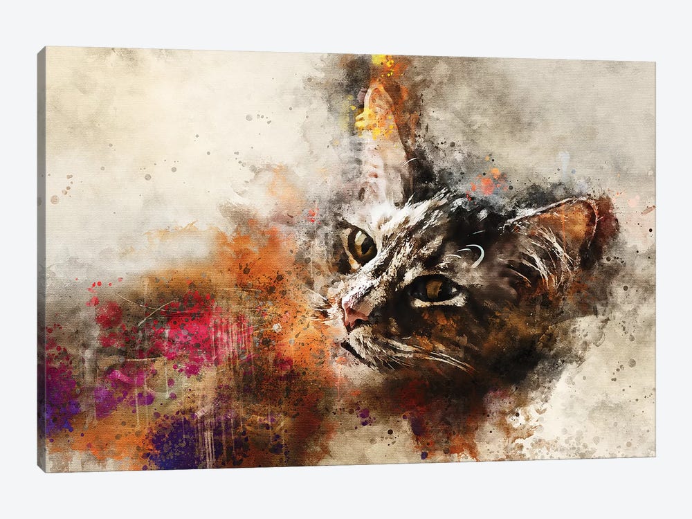 Abstract Cat Portrait by Valery Rybakow 1-piece Canvas Print