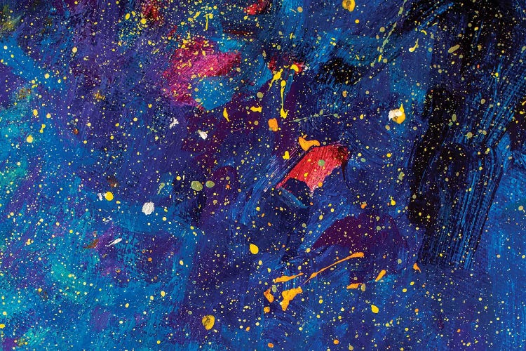 Beautiful Night Starry Sky, Blue Co - Canvas Wall Art | Valery Rybakow