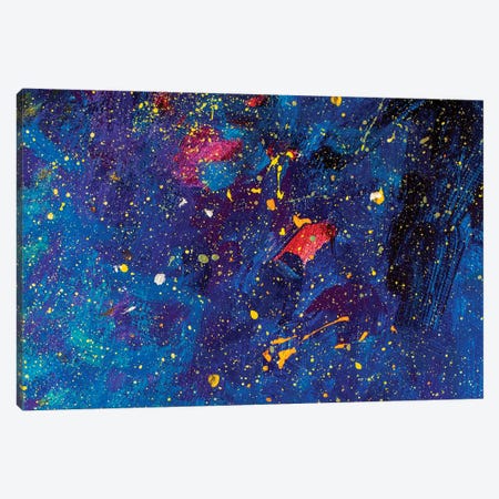 Beautiful Night Starry Sky, Blue Cosmos, Galaxy, Stars Canvas Print #VRY201} by Valery Rybakow Canvas Art
