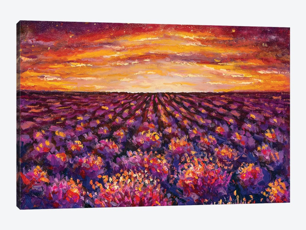 Sunset Over Lavender Field by Valery Rybakow 1-piece Art Print