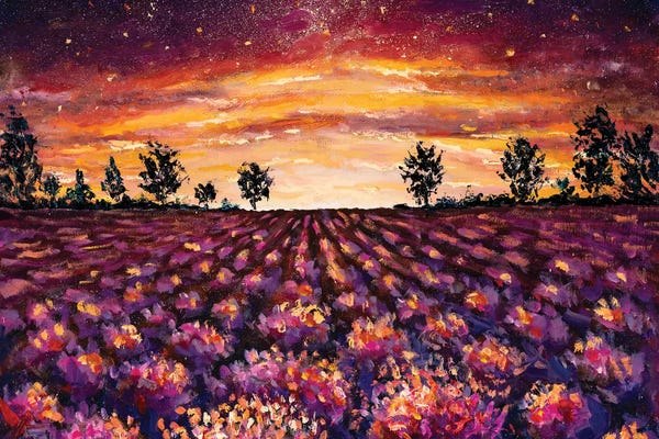 Herbs: Purple Flowers Lavender Field by Valery Rybakow