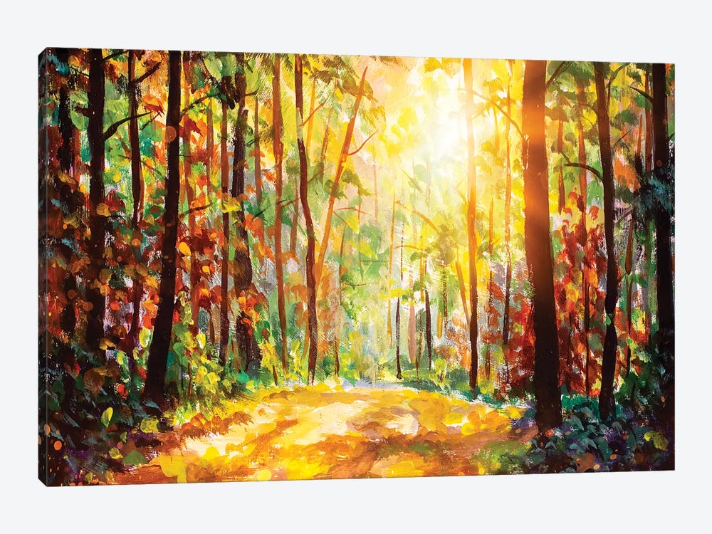 Vivid Morning In Colorful Forest by Valery Rybakow 1-piece Canvas Print
