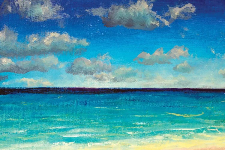 Beautiful Turquoise Sea And Blue Sky, Clouds by Valery Rybakow wall art
