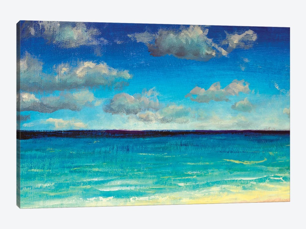 Beautiful Turquoise Sea And Blue Sky, Clouds by Valery Rybakow 1-piece Art Print