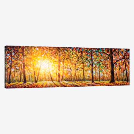 Extra Wide Panorama Of Gorgeous Forest In Autumn Canvas Print #VRY239} by Valery Rybakow Canvas Print