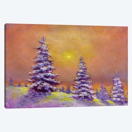 Christmas Fir Pine Trees Canvas Print #VRY243} by Valery Rybakow Canvas Art