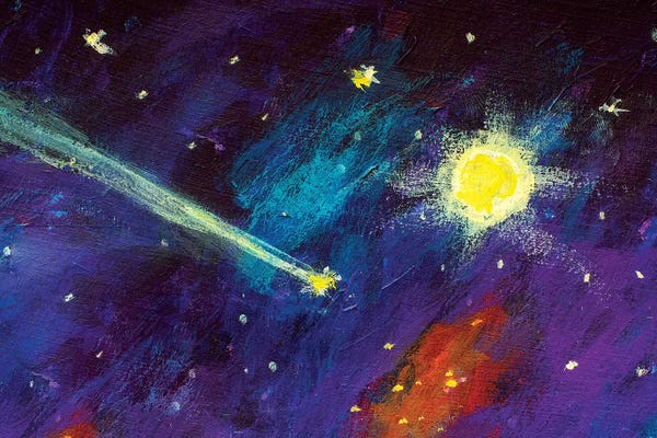 Indigo: Dream Falling Comet In Sky by Valery Rybakow