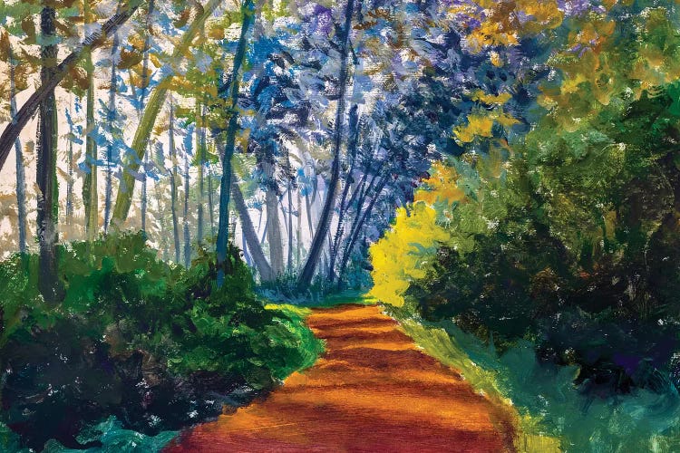 Road Footpath In Sunny Spring Forest by Valery Rybakow wall art