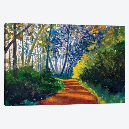 Road Footpath In Sunny Spring Forest Canvas Print #VRY271} by Valery Rybakow Canvas Art Print