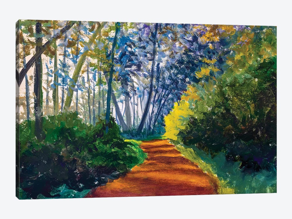 Road Footpath In Sunny Spring Forest by Valery Rybakow 1-piece Canvas Print
