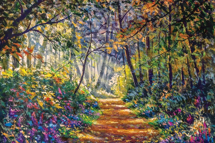 Sunny Footpath Road In Forest Park by Valery Rybakow wall art