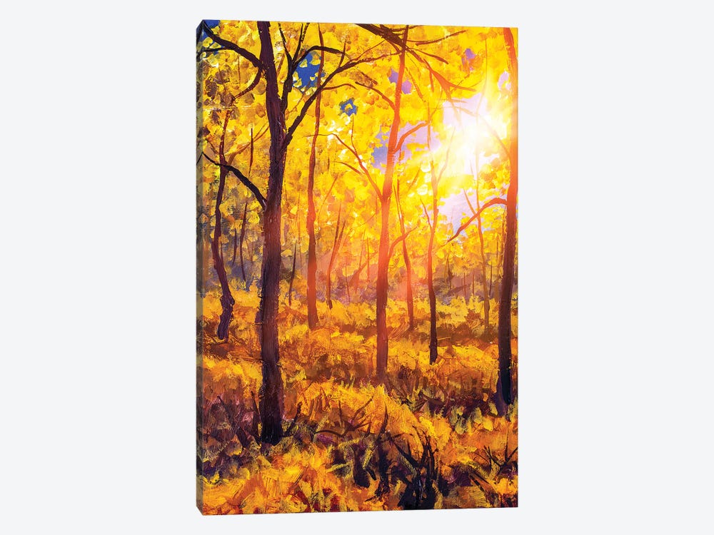 Sunset In Autumn Forest Landscape by Valery Rybakow 1-piece Canvas Art
