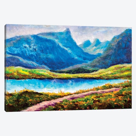 Beautiful Lake In Mountains Canvas Print #VRY287} by Valery Rybakow Canvas Art Print
