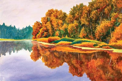Autumn On River by Valery Rybakow canvas print