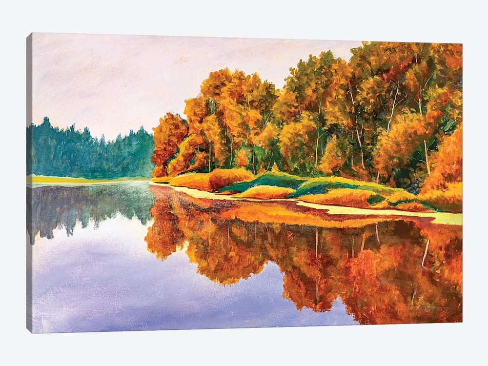 Autumn On River by Valery Rybakow 1-piece Canvas Art Print